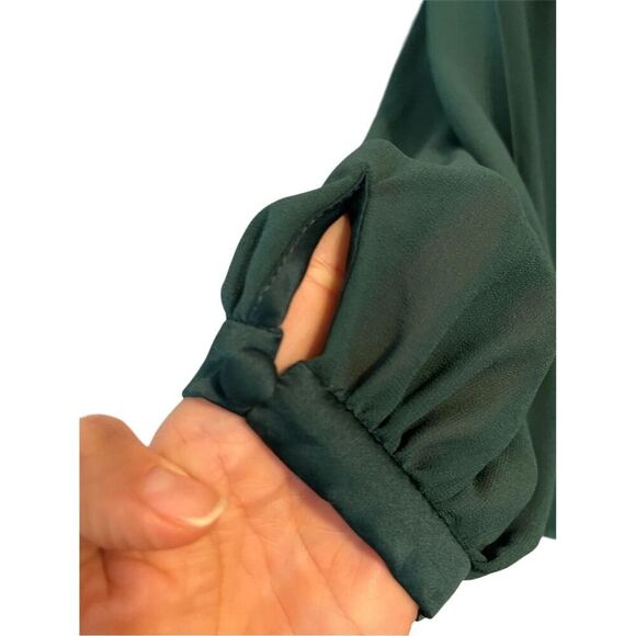 Vince Camuto Women's Green Chiffon Shift Dress Size 8 Knee Length - Picture 6 of 6